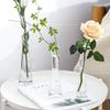 Decoración de jarrón sala de estar arreglo floral nicho botella de vidrio nórdica transparente estilo ins mini boca delgada lujo ligero acuático creativo