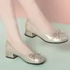 Zapatos de Mujer de Moda Estilo Nuevo Cómodos para Estar de Pie Mucho Tiempo, Zapatos de Mamá, Zapatos de Verano de Alta Venta con Tacón Bajo y un Divertido Diseño de Moño