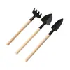 Conjunto de ferramentas para afofar terra de jardinagem de suculentas em casa, pá de plantio para vasos de plantas, pá de flor, ancinho, conjunto de três peças de pás pequenas de ferro
