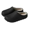Pantuflas de algodón felpudo impermeables de EVA para mujer en invierno, pantuflas de algodón cerradas cálidas de felpa antideslizantes de suela suave para parejas en invierno