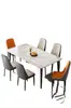 Mesa de comedor de piedra sinterizada de alta gama para el hogar, moderna minimalista, para apartamentos pequeños, sala de estar, comedor, juego de mesa y sillas de comedor de mármol