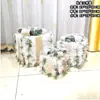 Decoración navideña arte en hierro caja de regalo luminosa juego de tres piezas adorno de exhibición arreglo de escena de árbol de Navidad