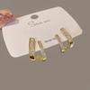 Pendientes de plata 925 con forma de aguja, de lujo, de alta gama, con diamantes, 2022, nuevos y elegantes pendientes coreanos de celebridades de Internet para mujer.