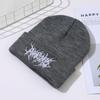 Gorro de Punto Bordado Punk Callejero Gótico Nuevo Transfronterizo Gorro de Punto Gorro de Lana para Hombres y Mujeres Gorro Cálido