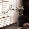 Jarrón de Cerámica Estilo Chino Nuevo de Jingdezhen con Patrones Grabados a Mano, Jarra de Cerámica Gruesa, Florero Creativo para Sala de Estar de Casa de Huéspedes y Hotel, Envío Gratis