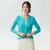 Suéter de lana de punto fino de 18 puntos, nueva camiseta básica de cuello redondo para mujer otoño e invierno 2026, corte ajustado, chaqueta de un solo botón