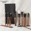 Cangzhou Nuevo Modelo Mango de Madera Cerdas Suaves Set de Brochas de Maquillaje Pelo Animal Brocha para Sombras Brocha para Rubor Brocha para Contorno Herramientas de Belleza