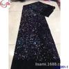 Tela de terciopelo bordado de cifrado color mágico laminado lentejuelas decorativas otoño e invierno ropa de mujer lentejuelas de tela encaje