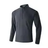 Moletom atlético masculino de outono e inverno com meio zíper, antiestático, forrado com fleece, gola alta, camiseta de manga longa quente, uma ótima alternativa às marcas de luxo