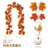 Hoja de Arce Artificial de Fabricante en Stock, Enredadera de Calabaza para Decoración de Hogar y Ventana de Otoño, Venta al por Mayor de Enredaderas Artificiales