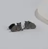 Novos Brincos de Aço Inoxidável com Recorte de Animal Cartoon Cão Lobo Tigre Koala Porco Esquilo Pássaro Pombo de Comércio Exterior
