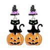 Brincos de Halloween Transfronteiriços Fantasma Caveira Joias Personalizadas Liga Abóbora Brincos de Desenho Animado Europeus e Americanos Conjunto Amazon
