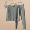 Conjunto de roupas quentes masculinas de veludo sem costura tamanho plus size roupa íntima outono e inverno forrado com fleece espessado roupas de outono calças compridas conjunto de duas peças