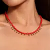 Colar Feminino Europeu e Americano Transfronteiriço Estilo Boêmio Retro Contas de Arroz Gota d'Água Simples Versátil
