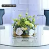 Mesa Redonda de Comedor para Hotel con Flores en el Centro, Mesa Redonda de Restaurante Flores en Mesa, Decoración de Banquete, Arte Floral, Decoraciones de Mesa para Sala de Conferencias, Flores
