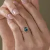 Sanjie cross-border acessórios populares venda quente casal homens e mulheres anel simples moda azul escuro zircão anel jóias femininas
