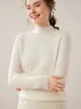Capa base de punto Adelgazante Suéter de cachemira Cuello semi-alto Otoño Invierno Suéter de lana Suéter de punto cálido Ajuste ceñido para mujer Transfronterizo