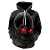 Nuevo Vestido Europeo y Americano de Halloween Estampado Digital 3D Cabeza de Calavera Sudadera con Capucha Casual para Hombres y Mujeres Venta al por Mayor