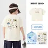 Camiseta de manga curta 100% algodão para meninos YOOOU 2026 nova roupa infantil verão bebê pequeno top de meia-manga