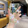 Hojas y Flores Frescas y Simples Dibujadas a Mano Adecuadas para Funda de Teléfono Transparente Samsung S24 S25 Funda Protectora de Cobertura Total de Alta Transparencia con Agujero de Precisión