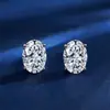 Aretes de Plata S925 Cortados en Forma de Huevo de 1.5 Quilates Color Hg Diamante Sintético 5A para Mujer Medianos a Elegantes Suministro al por Mayor