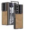 Para Samsung Galaxy ZFold6 Funda para Teléfono Plegable Ventana Deslizante Carcasa Película Funda de Cuero Mate Funda para Teléfono Resistente a Caídas
