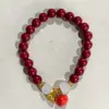 Pulsera de Moda con Flores Pequeñas, Cristal y Cinabrio Estilo Coreano, Pulsera para Chica Estudiante, Accesorio Pequeño Simple de Boutique de Nicho