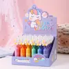 Caneta Highlighter Carimbador Unicórnio Desenho Animado Fofo Caneta para Caderno de Estudante Caneta de Pintura Infantil Caneta de Grafite Papelaria Criativa