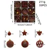 Caja de Regalo Navideña con 35 Piezas, Set para Armar, Bola Especial con Flockado, Bola para Colgar en el Árbol de Navidad, Decoración Colgante, Bola de Terciopelo Navideña