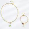 Estilo Étnico Retro Europeo y Americano Pulsera Distintiva de Conchas y Piedras Pequeñas Traje de Collar de Piedras Naturales Simple de Alto Nivel