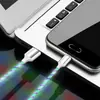 Cable de datos cargador luminoso de carga rápida, luz de streamer colorida para coche, luz de caballo corriendo, para Huawei Apple Android tipo-c