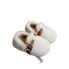 Sapatos Peludos para Meninas Sola Macia de Bebê Sapatos para Crianças Pequenas 2025 Inverno Novo Estilo Coreano Moda Pelúcia Sapatos Gorro para Crianças Pequenas e Médias