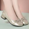Novos Sapatos Femininos da Moda para Ficar em Pé por Muito Tempo Sem Fadiga, Sapatos de Mãe, Populares de Verão com Boca Rasa, Salto Baixo, Laço, Sapatos Divertidos