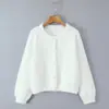 Ropa de Mujer para Exportación Europea y Americana Otoño e Invierno 2025 Nueva Moda Versátil Cuello Redondo Botón de Perla Cárdigan Suéter Chaqueta al por Mayor para Mujer