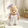 Muñeco de Peluche Oso Articulado Lina Tamaño Mediano Juguete Repuesto Conjunto de Ropa para Muñeca Falda de Gasa con Lunares Rosas y Lazo S Verano
