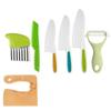 Tabla de cortar de plástico para niños, cuchillo de frutas dentado, cuchillo de pan, cuchillo de fruta de plástico para niños de jardín de infantes, no daña las manos