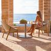 Mesa y silla de comedor de madera maciza para exteriores con diseño de patio y terraza, mesa y silla de ratán anticorrosivo para jardín de villas de alta gama, personalizables