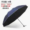 Paraguas Plegable de Diez Varillas con Recubrimiento Negro para Protección Solar y Protección UV, Adecuado para Uso Empresarial, Paraguas Unisex, Paraguas Solar