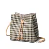 Bolso de cubo de cuero con cordón, bolso de mano cruzado al hombro, clásico de moda para presbicia