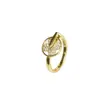 Anel Rotativo de Trevo de Quatro Folhas para Mulheres, Cobre Dourado Banhado Não Desbota Design Vazado Total Anel Círculo de Luxo Acessível de Nicho