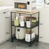 Estante para Horno de Microondas Madera Maciza Cocina Soporte para Arrocera Encimera Multi-funcional Olla Horno Estante de Almacenamiento Artefacto