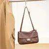 Bolsa baguette transfronteiriça de couro bovino de primeira camada, transversal, de mão, de ombro, bolsa carteiro de couro bovino, bolsa tote de grande capacidade