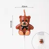 Estilo ins decoração de bolo de aniversário de desenho animado velas flores chapéus de festa urso de pelúcia rosto sorridente corações velas de aniversário infantil