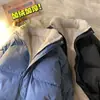 2024 estilo nuevo ropa acolchada de algodón para pareja cuello alto ropa acolchada de algodón forro polar engrosado terciopelo de cordero chaqueta acolchada de algodón marca de moda estilo Hong Kong ropa de pan para hombre
