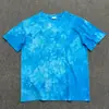 Camiseta tie-dye para hombre y mujer, primavera/verano, algodón puro, manga corta, estilo hip-hop de skate, holgada casual, top de media manga moderno para pareja