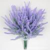 Ramo de flores artificiales de lavanda flocadas para decoración pastoral de bodas, ramas largas, flores artificiales de lavanda de plástico