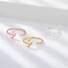 Anel de letra AliExpress 26 letras AZ banhado a ouro 18K anel neutro anel de dedo criativo joias por atacado