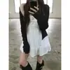 Cárdigan de Punto Versátil Estilo Coreano, Nuevo Top Delgado de Canalé Color Sólido con Protección Solar de Manga Larga para Mujer 14747