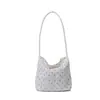 Bolsa Balde Nova Estilo para Carregar na Mão para Mulheres, Bolsa de Ombro Versátil de Alta Qualidade Coreana, Bolsa Tote Pequena Fresca com Bolinhas e Xadrez