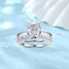 Anillo de fiesta 925 plata 2.5ct óvalo flash diamante de alto carbono europeo y americano anillo de nicho de alta lujo para mujer transfronterizo